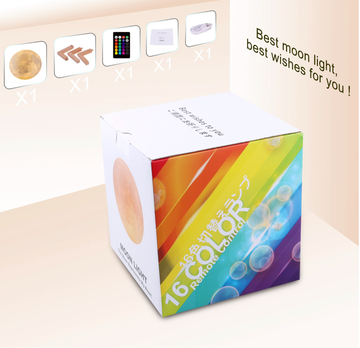 Moon lamp with remote control