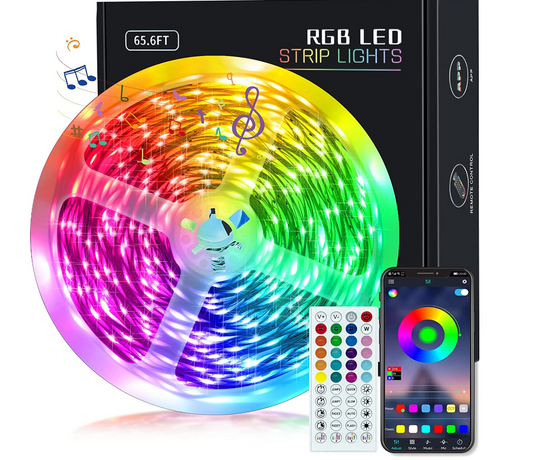 65.6 foot LED light strip with remote and app control